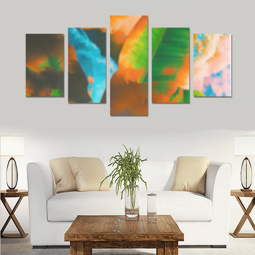 Painted leafs Canvas Print Sets C (No Frame)