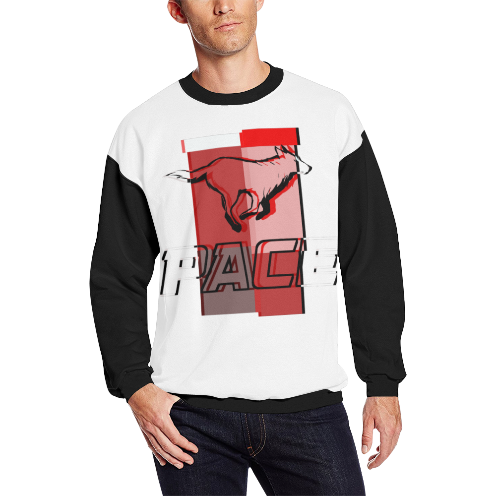 PACE Mens Checkered Sweater Men's Oversized Fleece Crew Sweatshirt (Model H18)