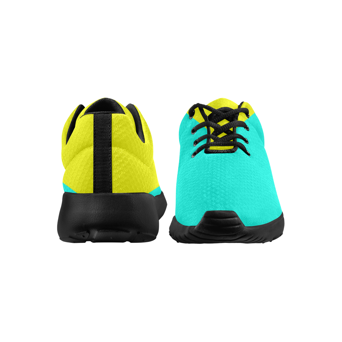 Bright Neon Yellow / Blue Women's Athletic Shoes (Model 0200)