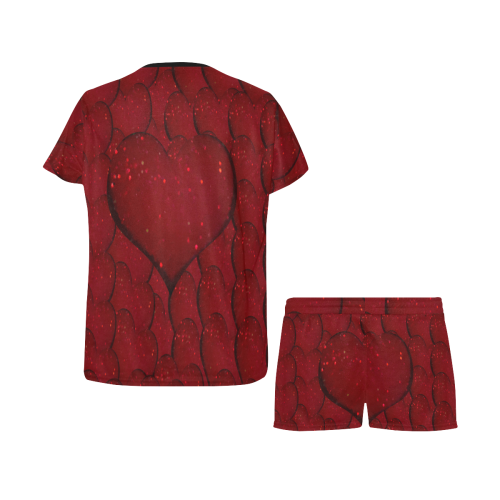 Sangria Hearts Women's Short Pajama Set