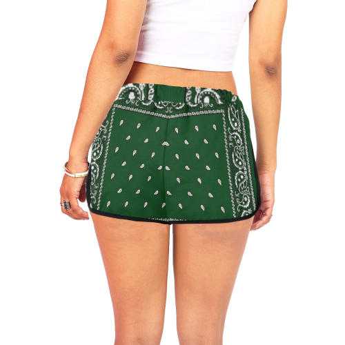 KERCHIEF PATTERN GREEN Women's All Over Print Relaxed Shorts (Model L19)