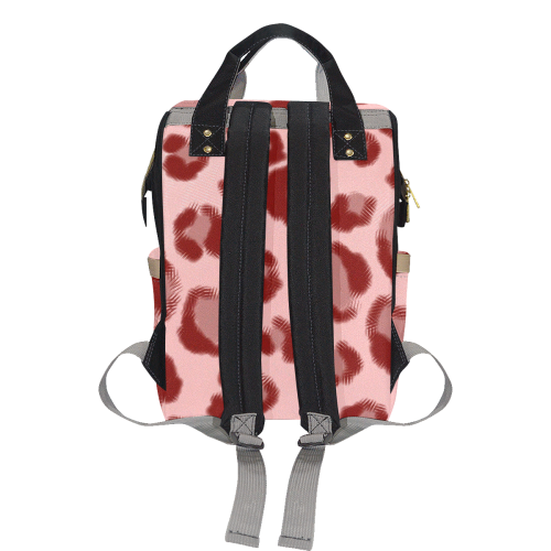 Pink Leopard Multi-Function Diaper Backpack/Diaper Bag (Model 1688)