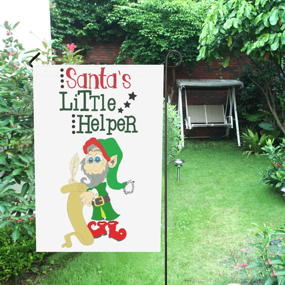 Santas Little Helper Elf Garden Flag 28''x40'' （Without Flagpole）