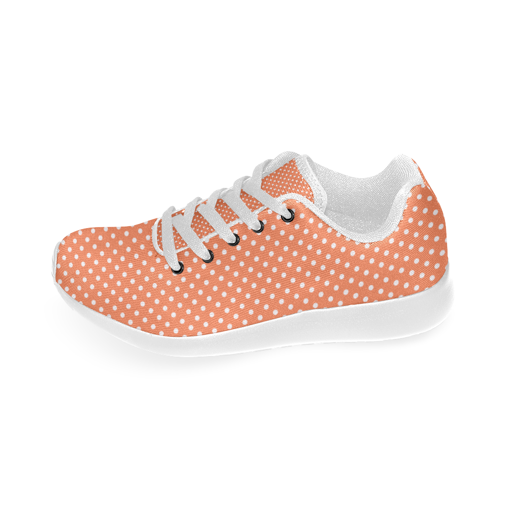 Appricot polka dots Kid's Running Shoes (Model 020)