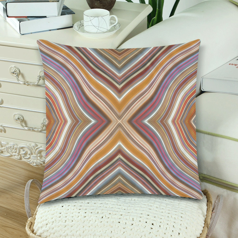 Wild Wavy X Lines 07 Custom Zippered Pillow Cases 18"x 18" (Twin Sides) (Set of 2)