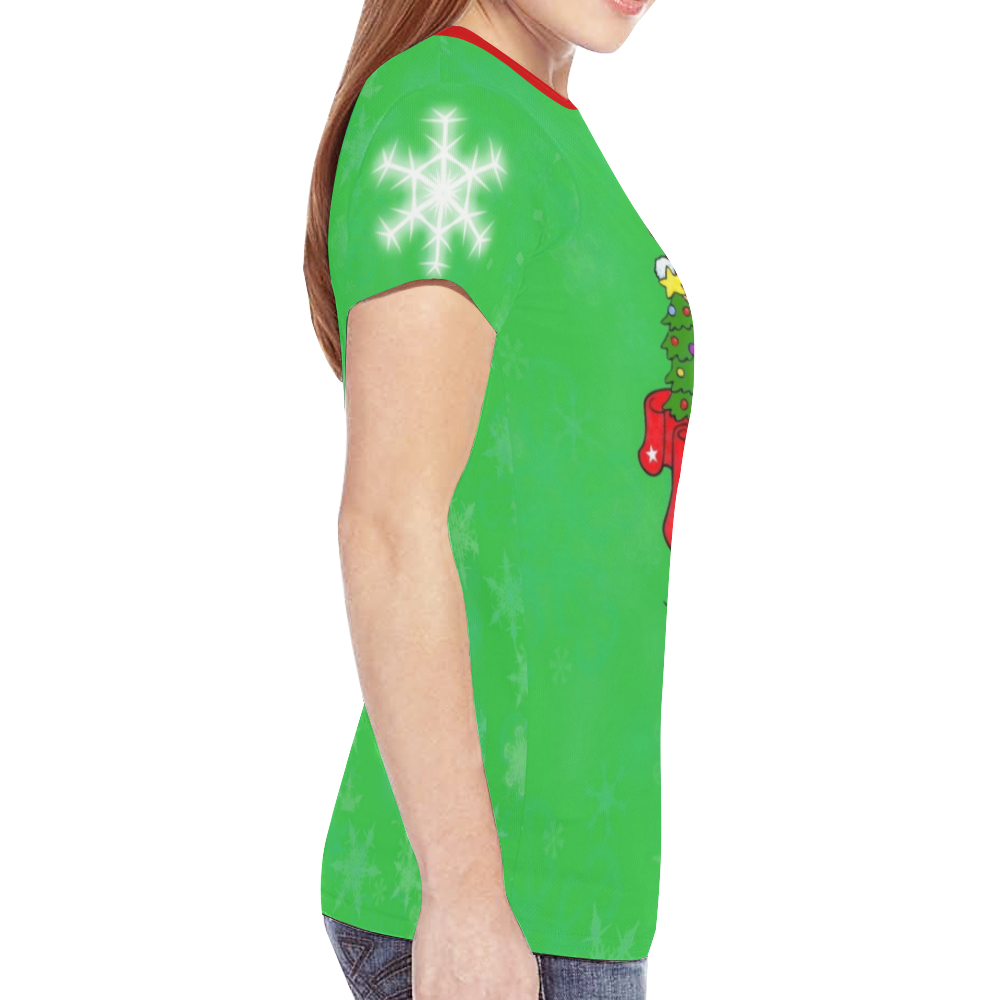 Drunk Christmas by Artdream New All Over Print T-shirt for Women (Model T45)