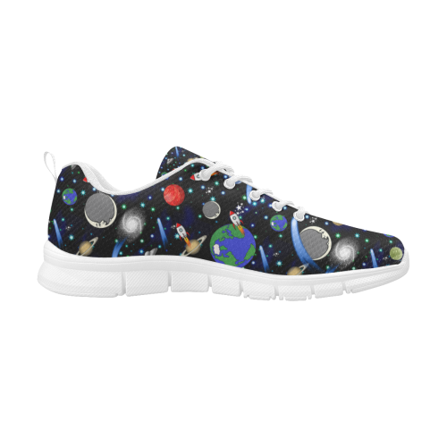 Galaxy Universe - Planets, Stars, Comets, Rockets Women's Breathable Running Shoes/Large (Model 055)