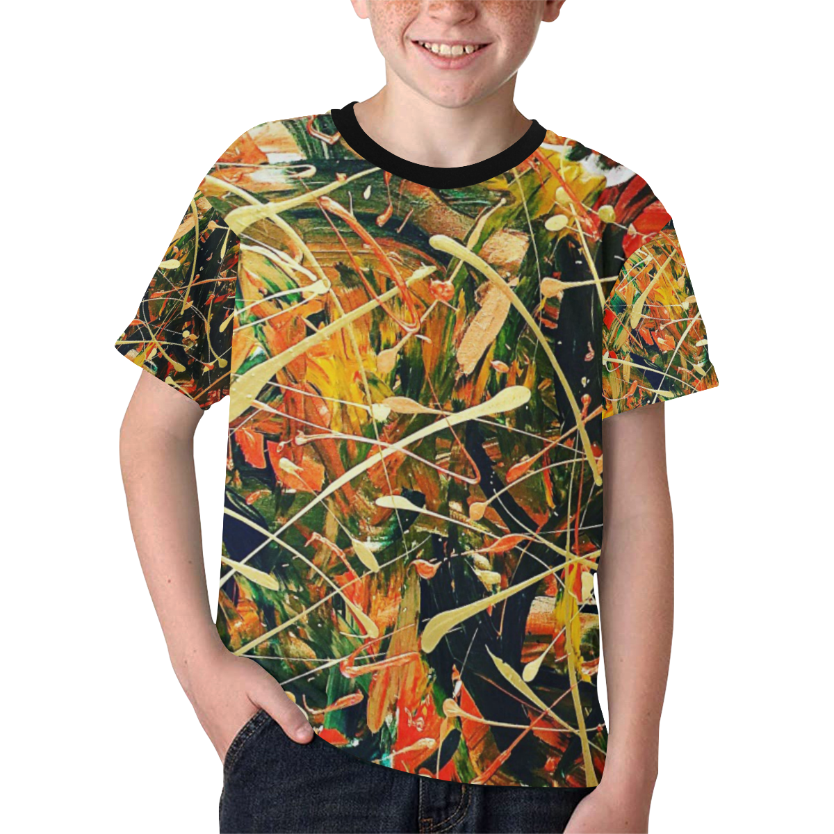 Gold Kids' All Over Print T-shirt (Model T65)