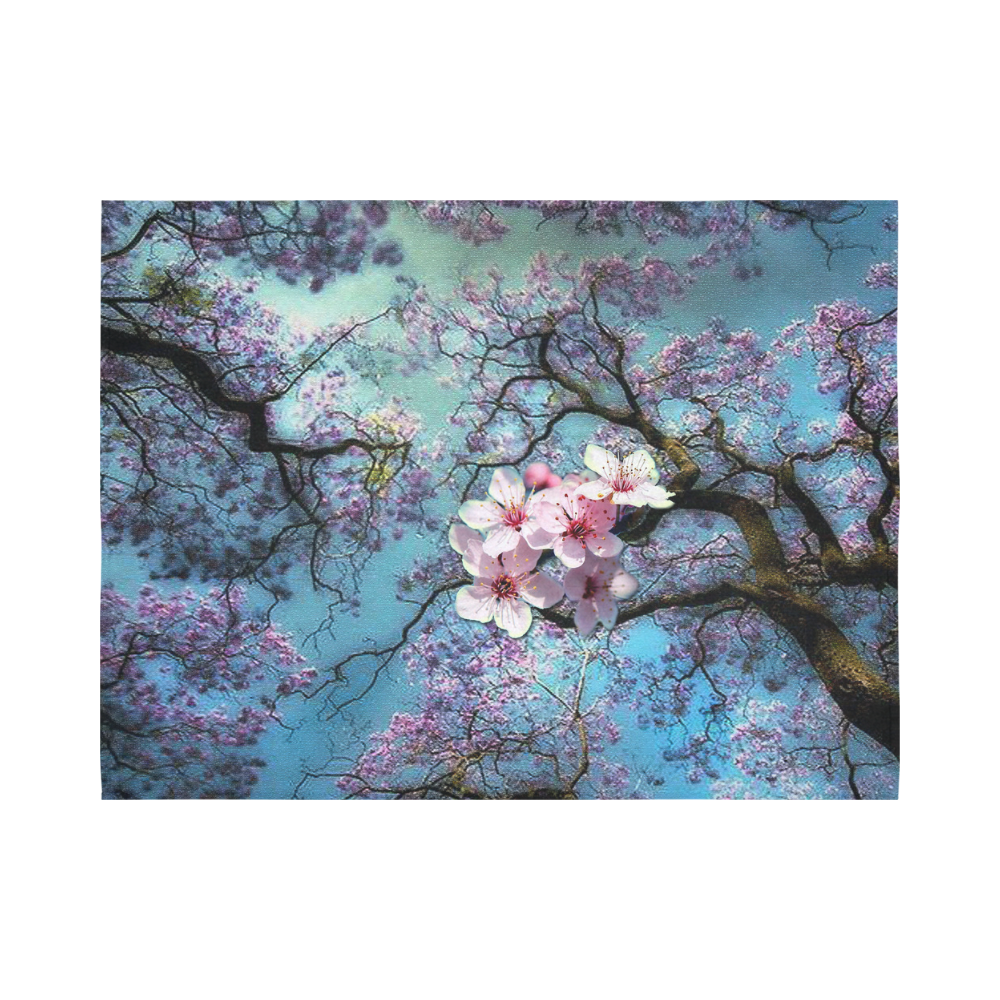 Cherry blossomL Cotton Linen Wall Tapestry 80"x 60"