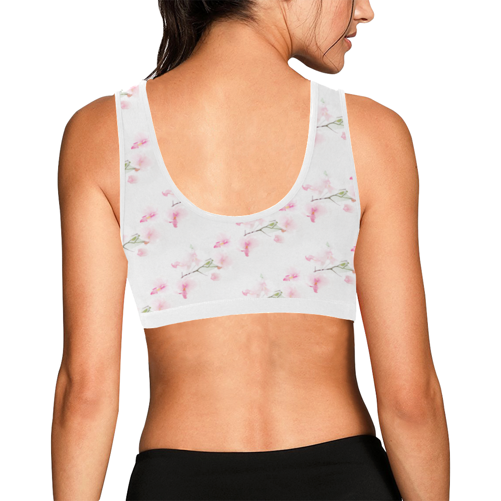 Pattern Orchidées Women's All Over Print Sports Bra (Model T52)