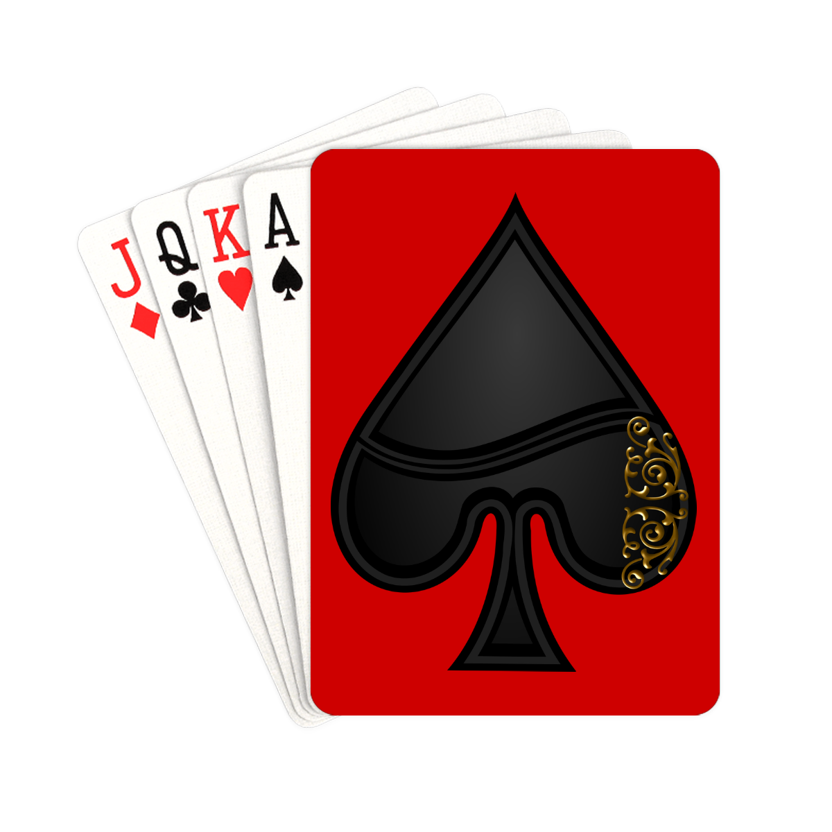 Spade Las Vegas Playing Card Shape on Red Playing Cards 2.5"x3.5"