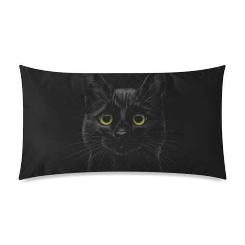 Black Cat Rectangle Pillow Case 20"x36"(Twin Sides)