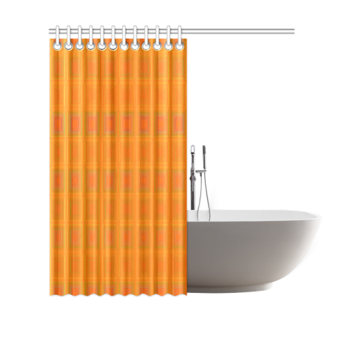 Orange reddish multicolored multiple squares Shower Curtain 69"x70"