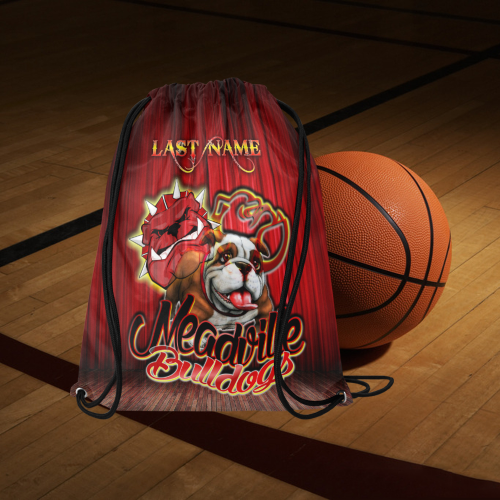 Meadville Bulldogs - Curtain Large Drawstring Bag Model 1604 (Twin Sides)  16.5"(W) * 19.3"(H)