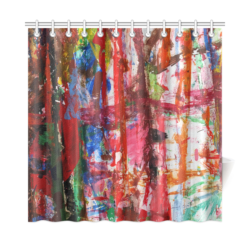 Paint on a white background Shower Curtain 72"x72"