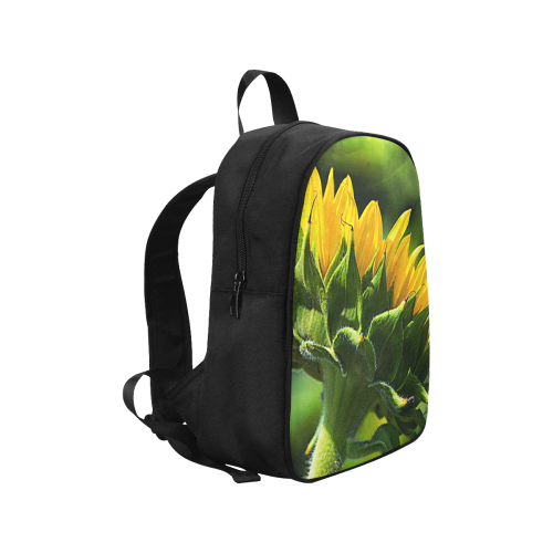 Sunflower New Beginnings Fabric School Backpack (Model 1682) (Medium)