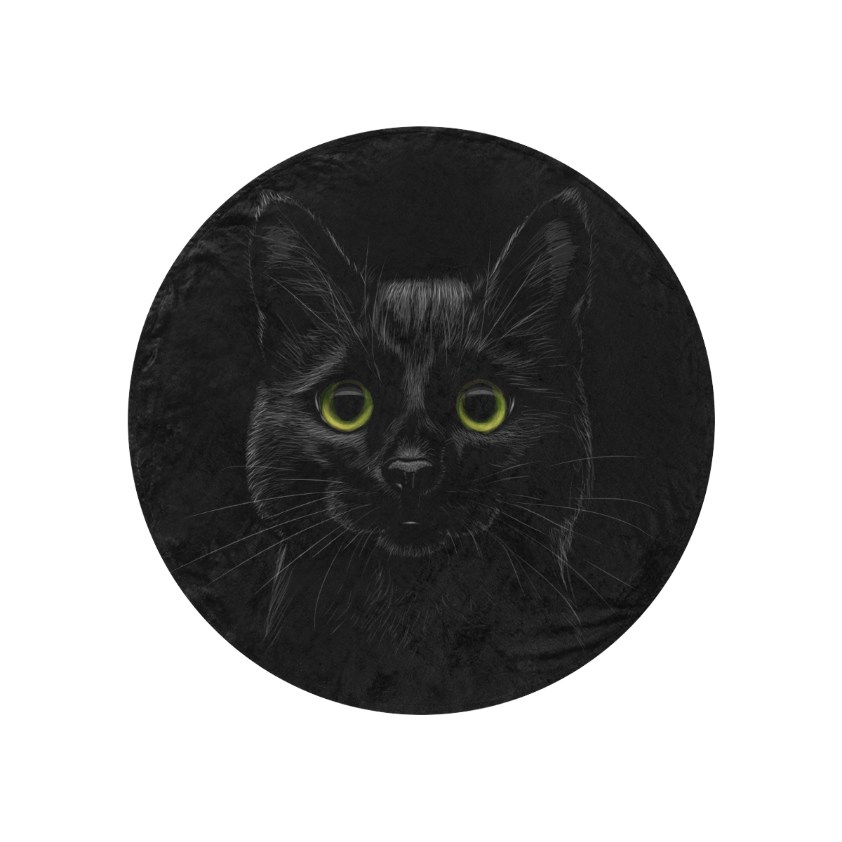 Black Cat Circular Ultra-Soft Micro Fleece Blanket 47"