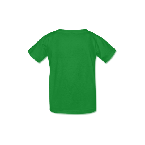 Red Hearts Floating Together on Green Kid's  Classic T-shirt (Model T22)