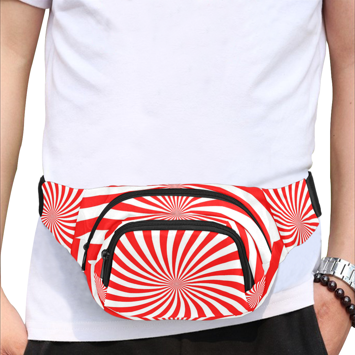 PEPPERMINT TUESDAY SWIRL Fanny Pack/Small (Model 1677)