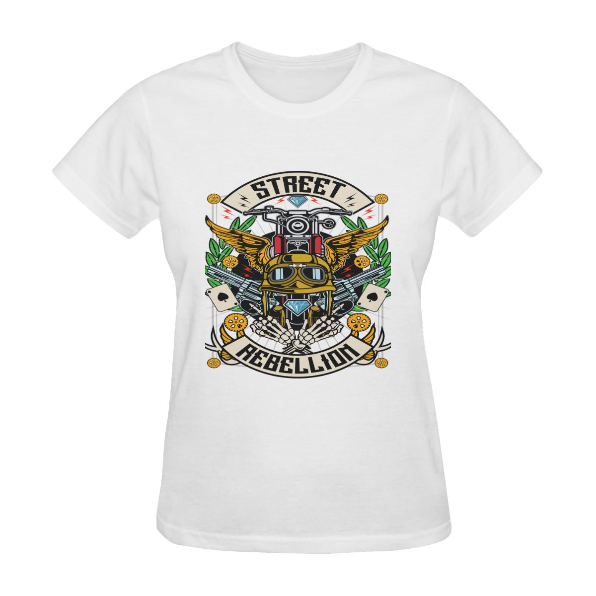 Street Rebellion Modern 2 White Women's T-Shirt in USA Size (Two Sides Printing)