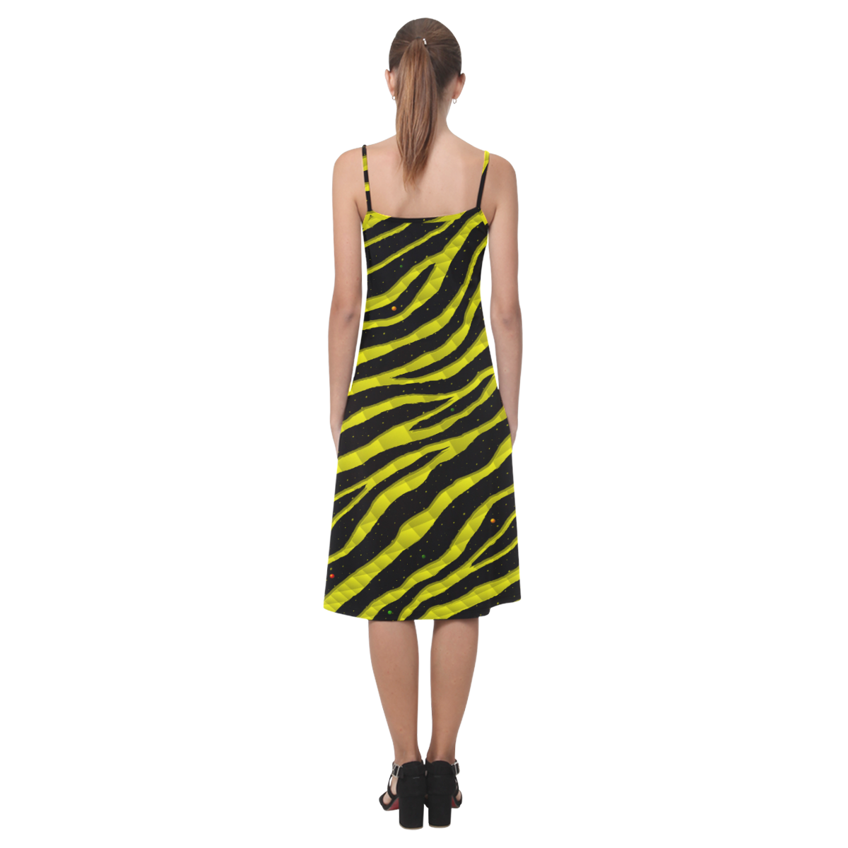 Ripped SpaceTime Stripes - Yellow Alcestis Slip Dress (Model D05)