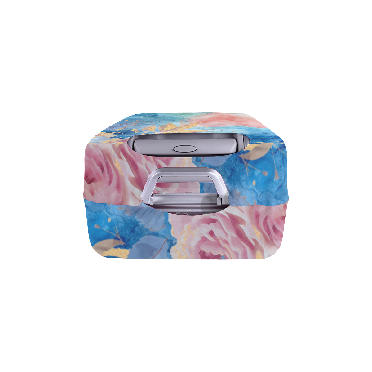 Heart and Flowers - Pink and Blue Luggage Cover/Large 26"-28"