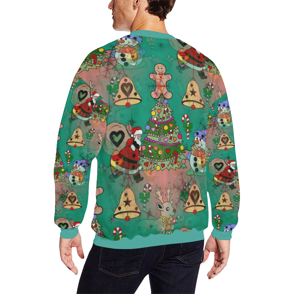 Christmas  Popart by Nico Bielow Men's Oversized Fleece Crew Sweatshirt/Large Size(Model H18)