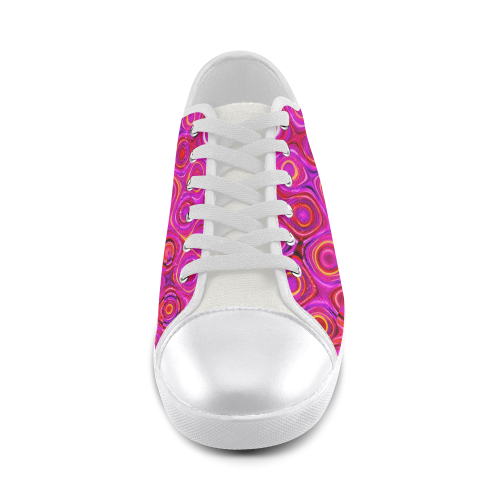 colorful abstract pattern Canvas Shoes for Women/Large Size (Model 016)