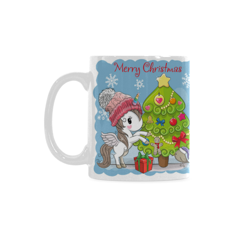 Merry Christmas Unicorn White Mug(11OZ)