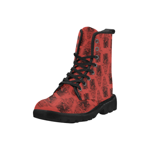 SAMSON WEAR RED Martin Boots for Women (Black) (Model 1203H)