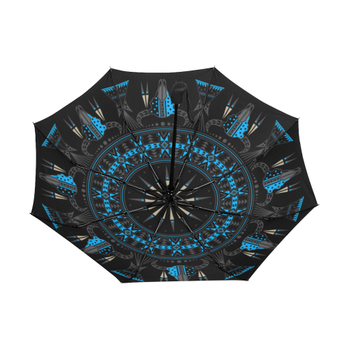 Buffalo Nation Blue Anti-UV Auto-Foldable Umbrella (Underside Printing) (U06)