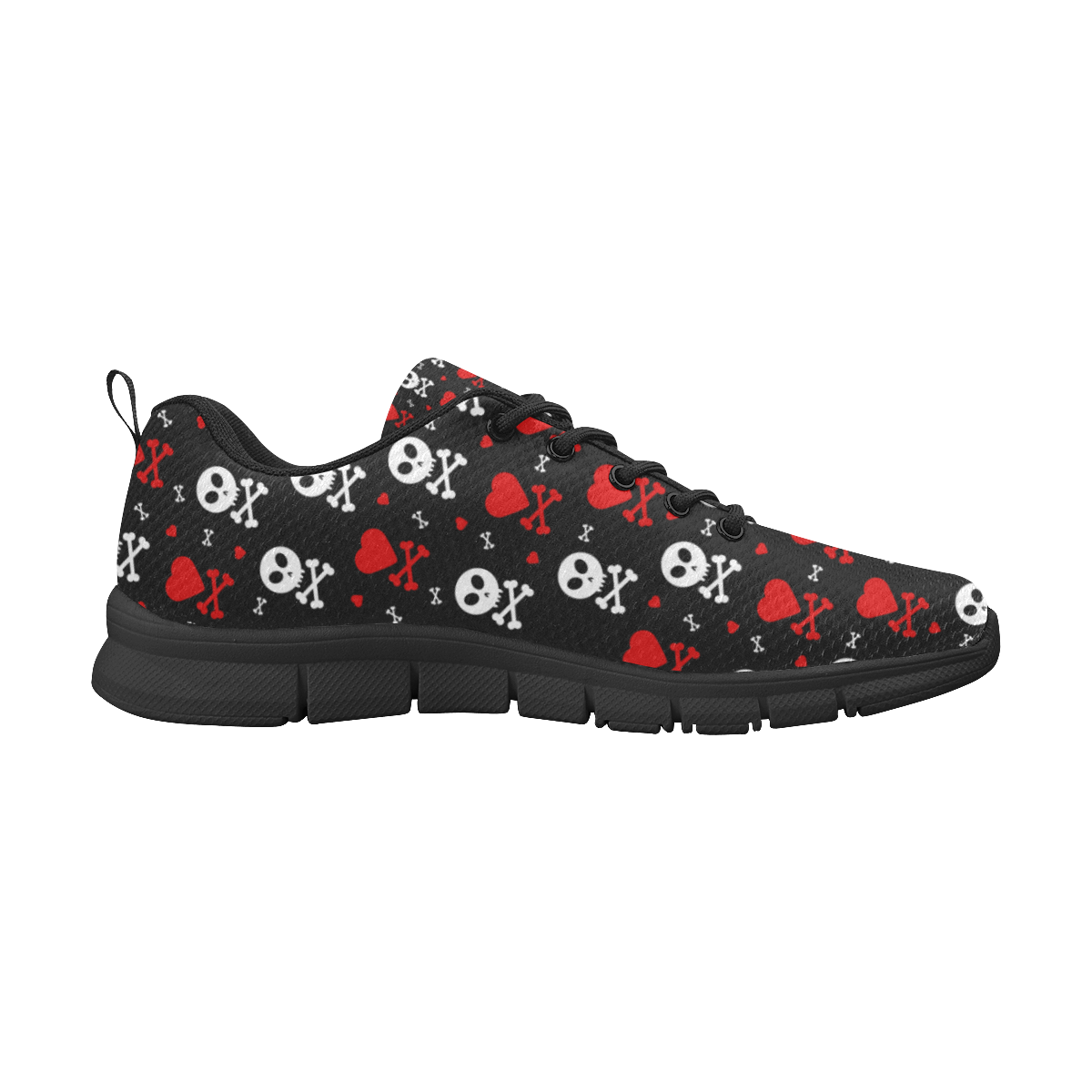 Skull Hearts Women's Breathable Running Shoes/Large (Model 055)