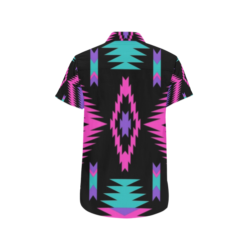 Neon Pink Aztec Men's All Over Print Short Sleeve Shirt (Model T53)