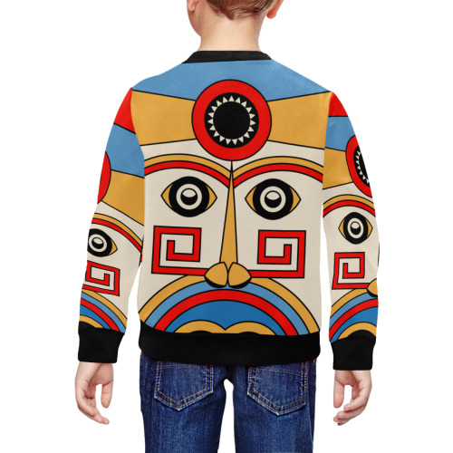Aztec Religion Tribal All Over Print Crewneck Sweatshirt for Kids (Model H29)