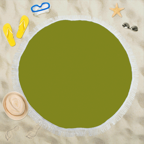 color olive Circular Beach Shawl 59"x 59"
