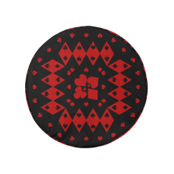 Black and Red Playing Card Shapes 32 Inch Spare Tire Cover