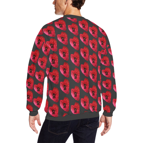 wonky pattern Men's Oversized Fleece Crew Sweatshirt (Model H18)