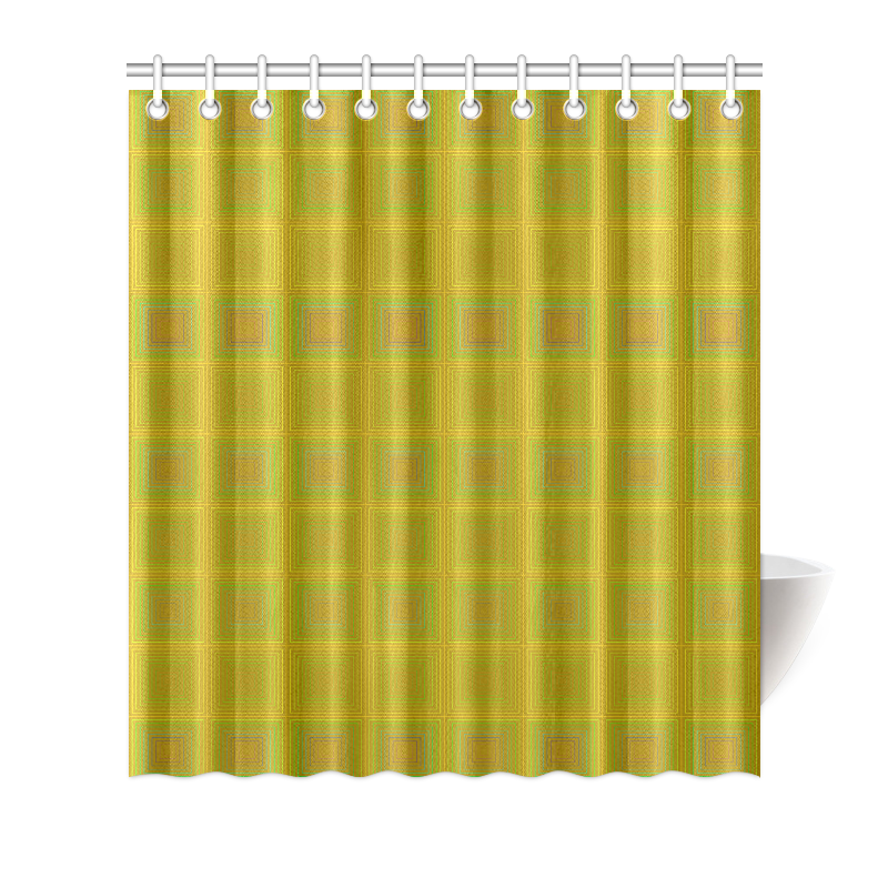 Golden reddish multicolored multiple squares Shower Curtain 66"x72"