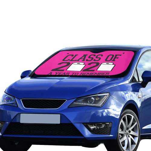 Covid - Humor - Class of 2020 - pink Car Sun Shade 55"x30"