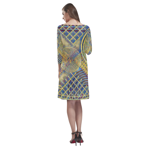 Squares & Circles T Rhea Loose Round Neck Dress(Model D22)