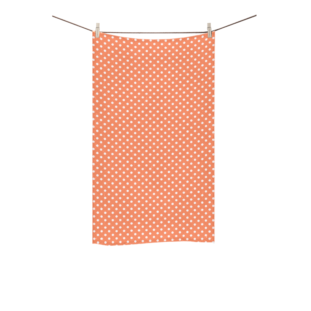 Appricot polka dots Custom Towel 16"x28"