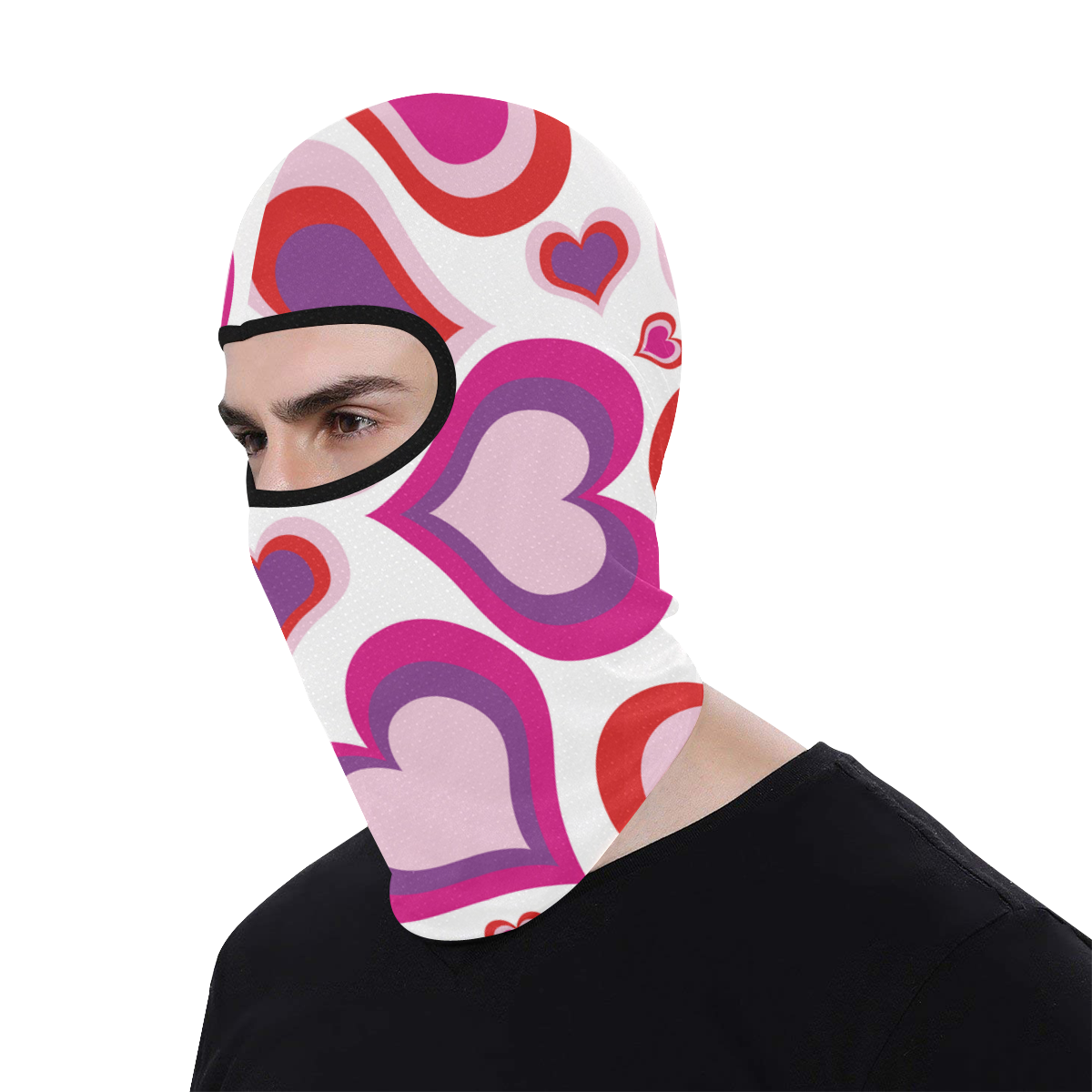 Motorcycle Face Mask hearts pink All Over Print Balaclava