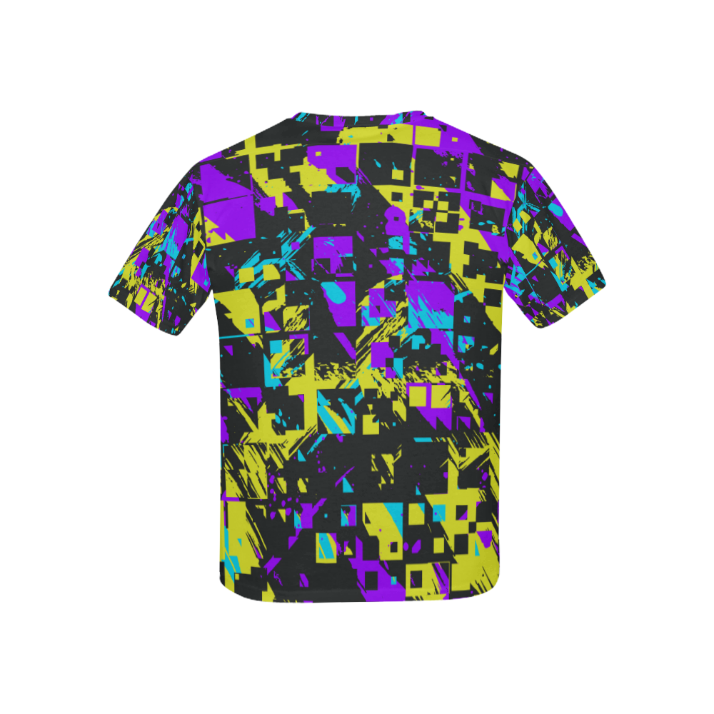 Purple yelllow squares Kids' All Over Print T-shirt (USA Size) (Model T40)