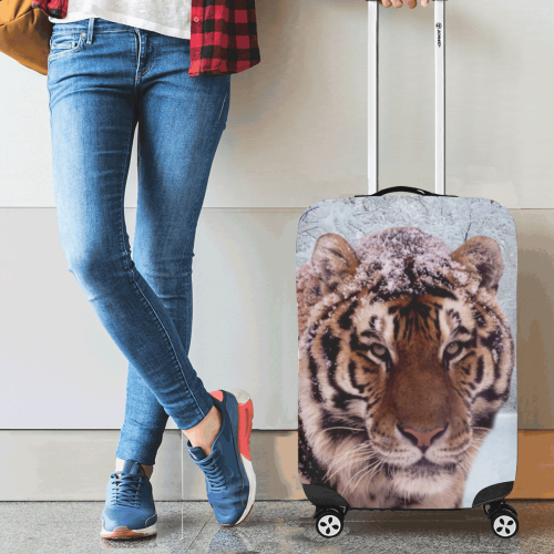 Tiger and Snow Luggage Cover/Small 18"-21"