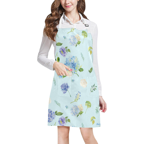 Fairlings Delight's Florals Collection- Flowers of Blue 53086 All Over Print Apron