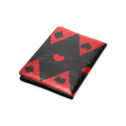 Las Vegas Black Red Play Card Shapes Custom NoteBook A5