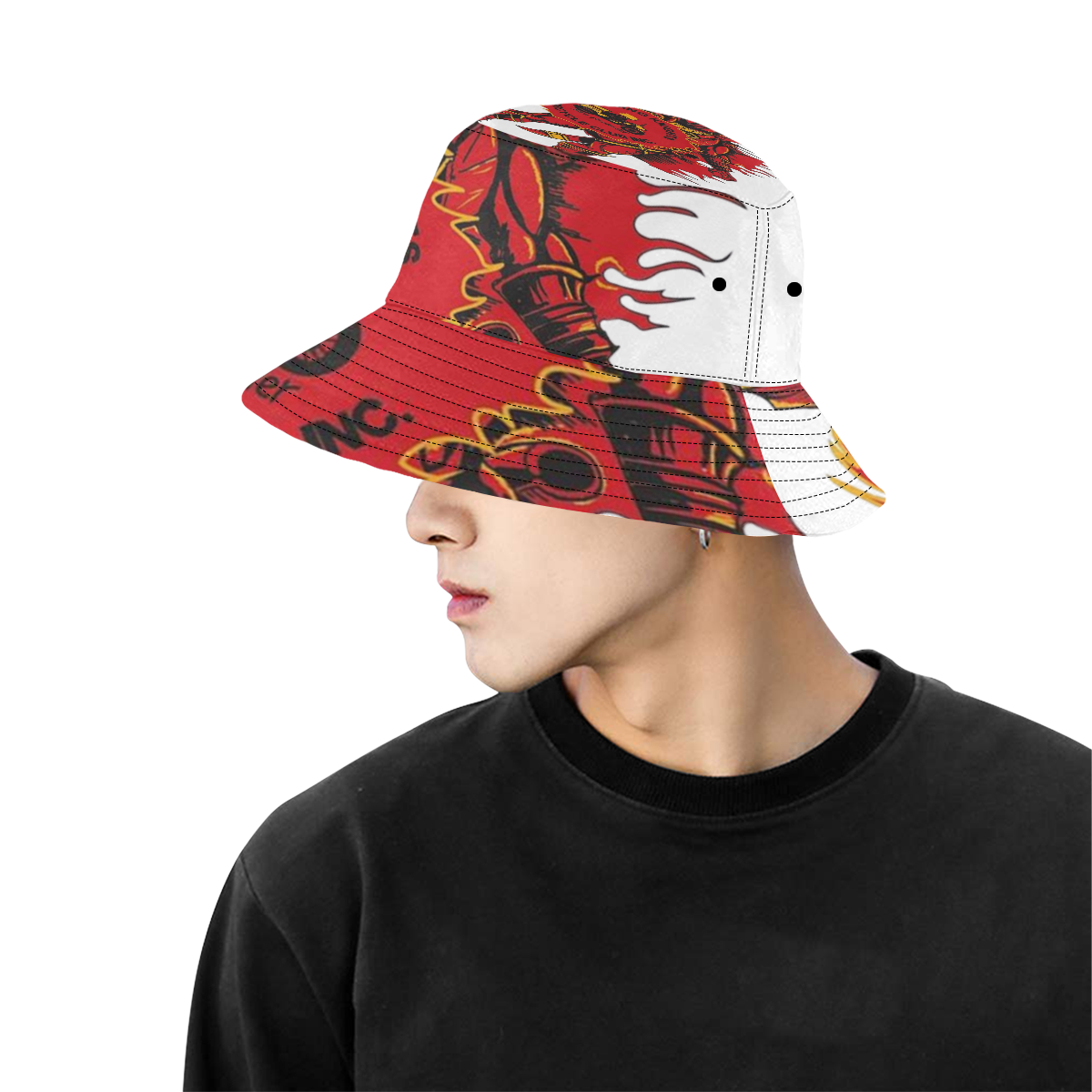 Knight White bucket Hat All Over Print Bucket Hat for Men