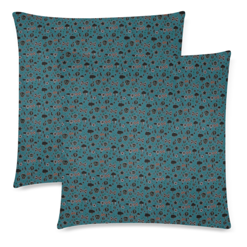 Death Pattern by K.Merske Custom Zippered Pillow Cases 18"x 18" (Twin Sides) (Set of 2)