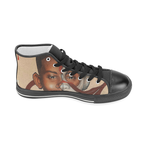 Us- Aziza Andre Black- Mens Canvas Men’s Classic High Top Canvas Shoes (Model 017)