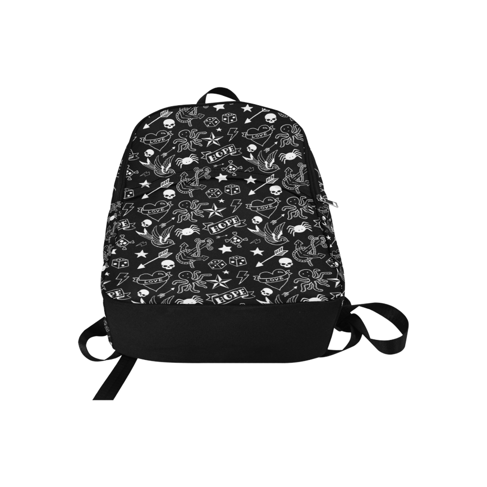 Black tattoo print backpack Fabric Backpack for Adult (Model 1659)